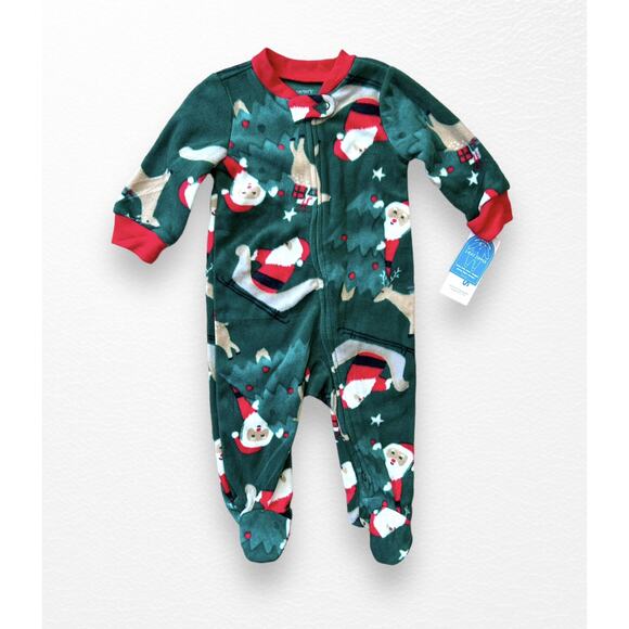NWT Carter's Fleece Footed Christmas Sleeper, 6 Months - Picture 1 of 5